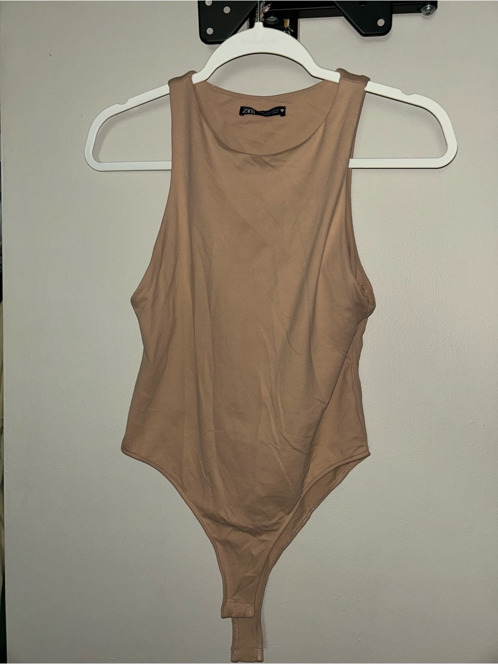 Zara Beige Sleeveless Bodysuit